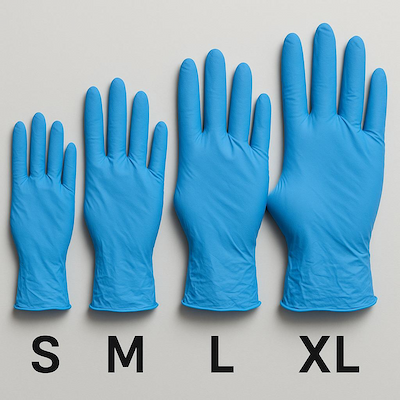 Einmalhandschuhe in verschiedenen Größen: S, M, L, XL